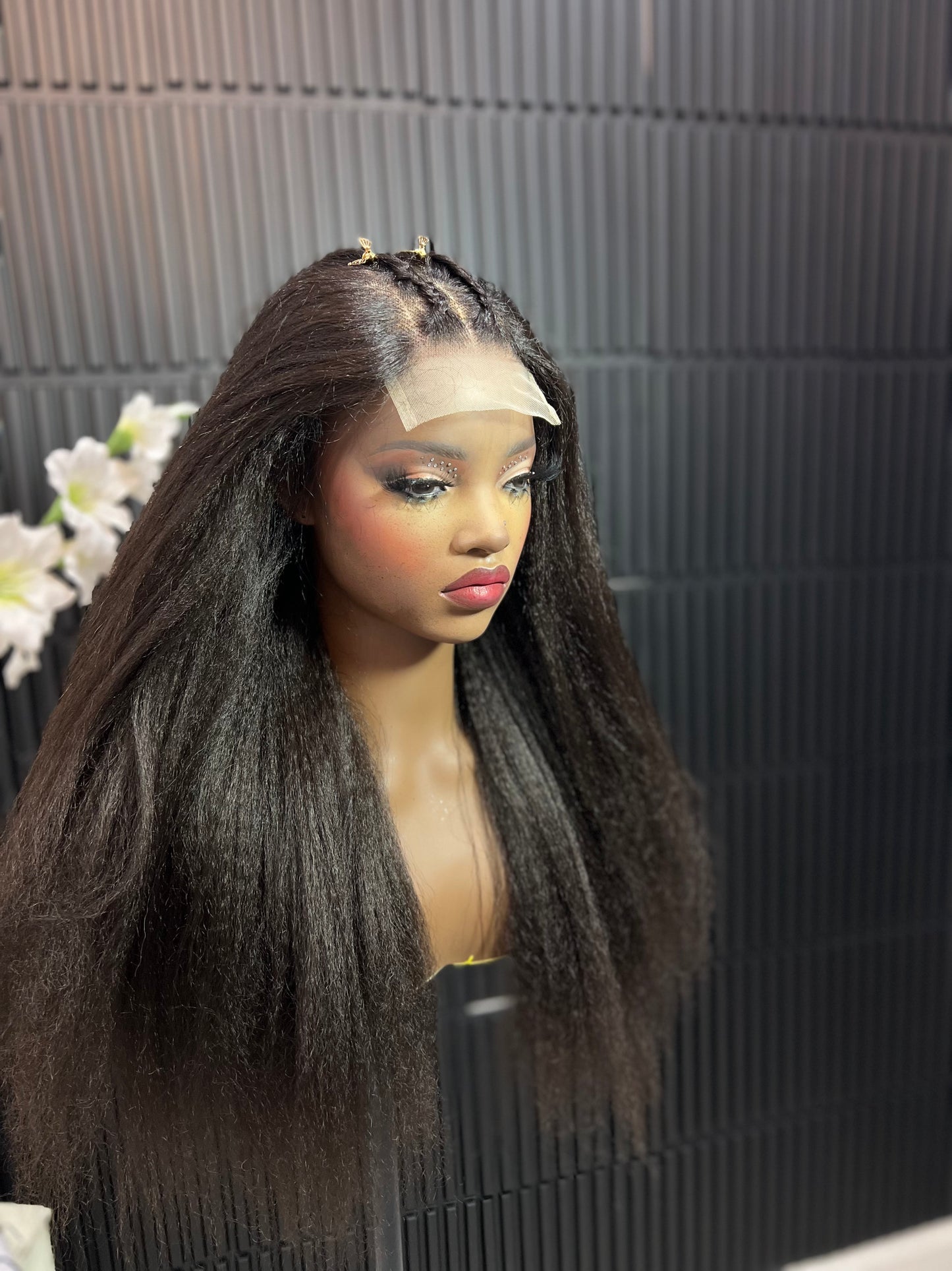 Mudiwa (human hair ) (4 by 6)kinky straight Lace ClosureWig -