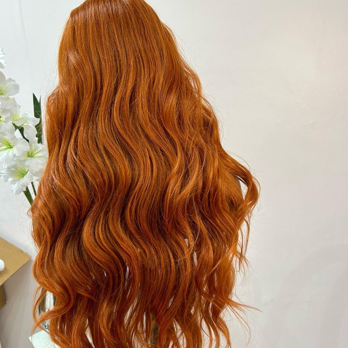 Pumpkin spice wavy (T-part) lace wig