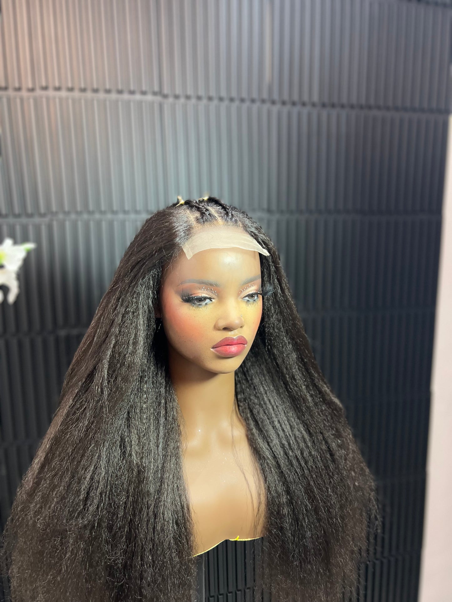Mudiwa (human hair ) (4 by 6)kinky straight Lace ClosureWig -