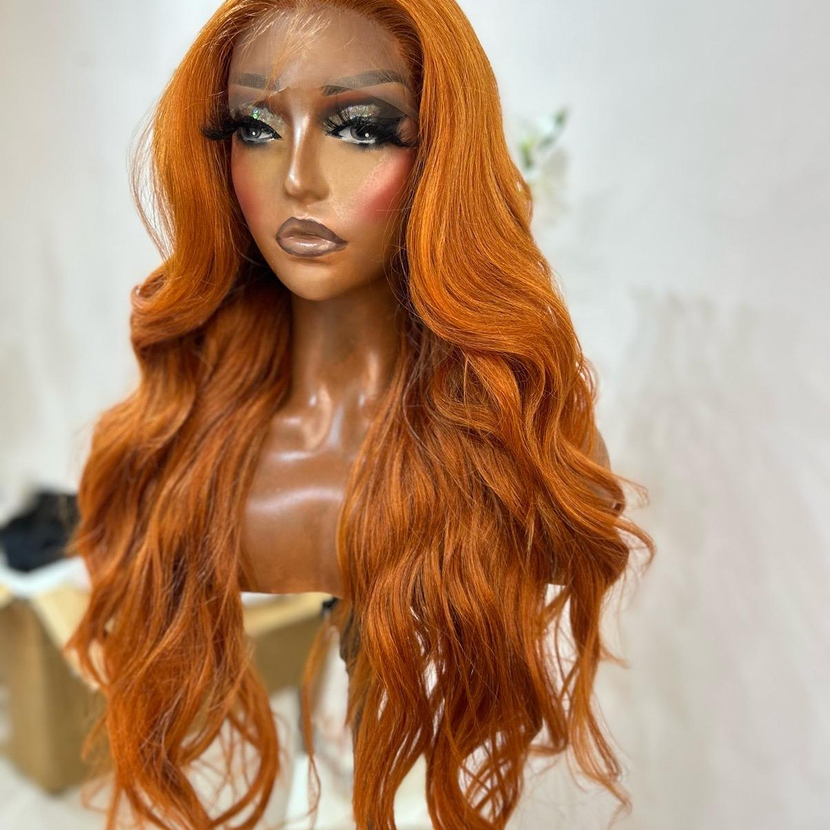 Pumpkin spice wavy (T-part) lace wig