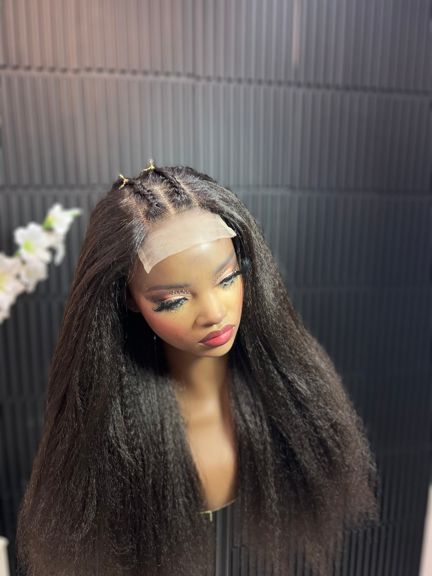 Mudiwa (human hair ) (4 by 6)kinky straight Lace ClosureWig -