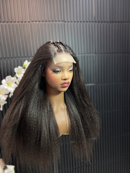 Mudiwa (human hair ) (4 by 6)kinky straight Lace ClosureWig -