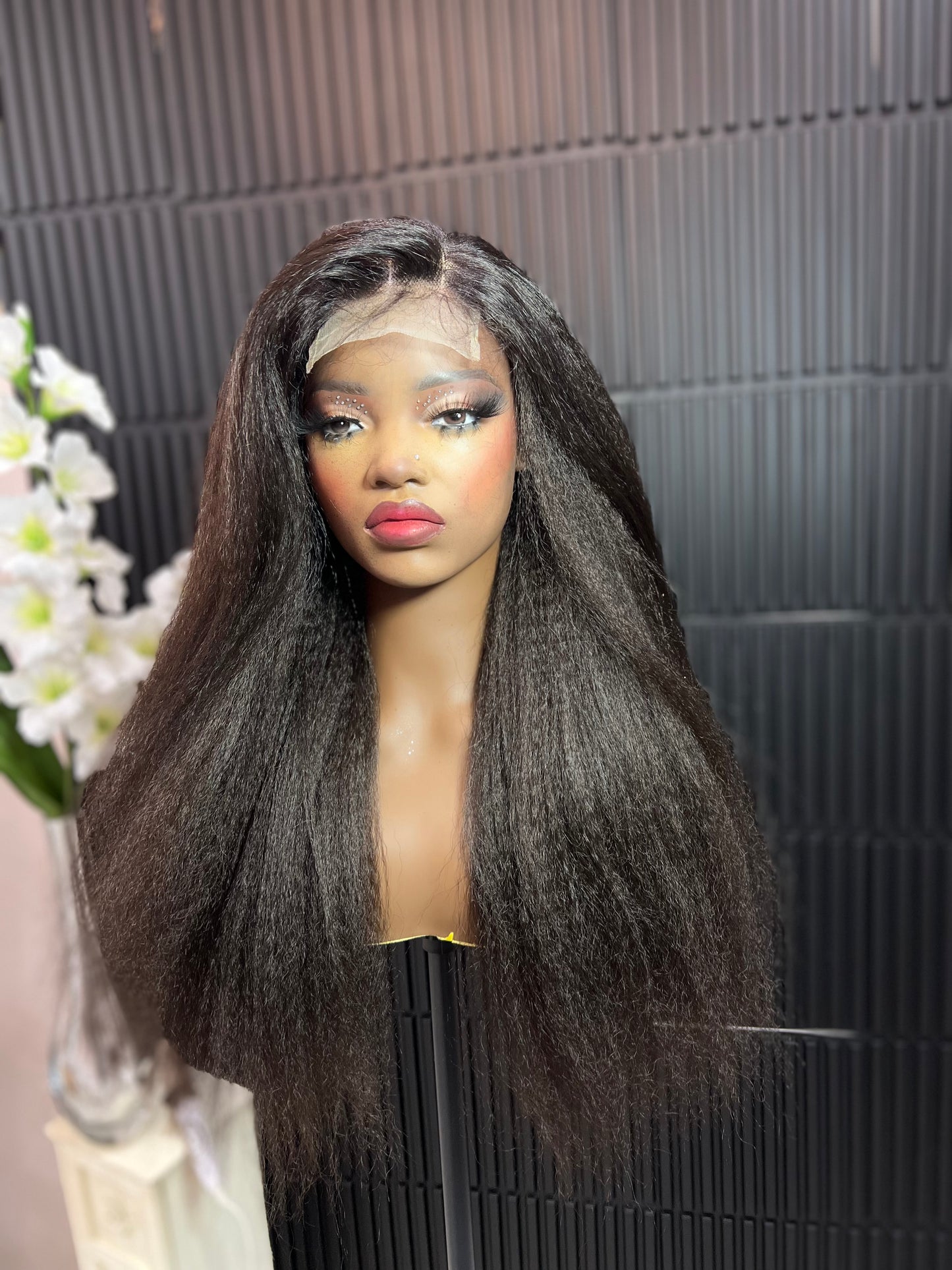 Mudiwa (human hair ) (4 by 6)kinky straight Lace ClosureWig -