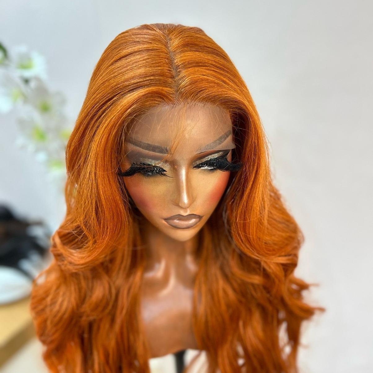 Pumpkin spice wavy (T-part) lace wig