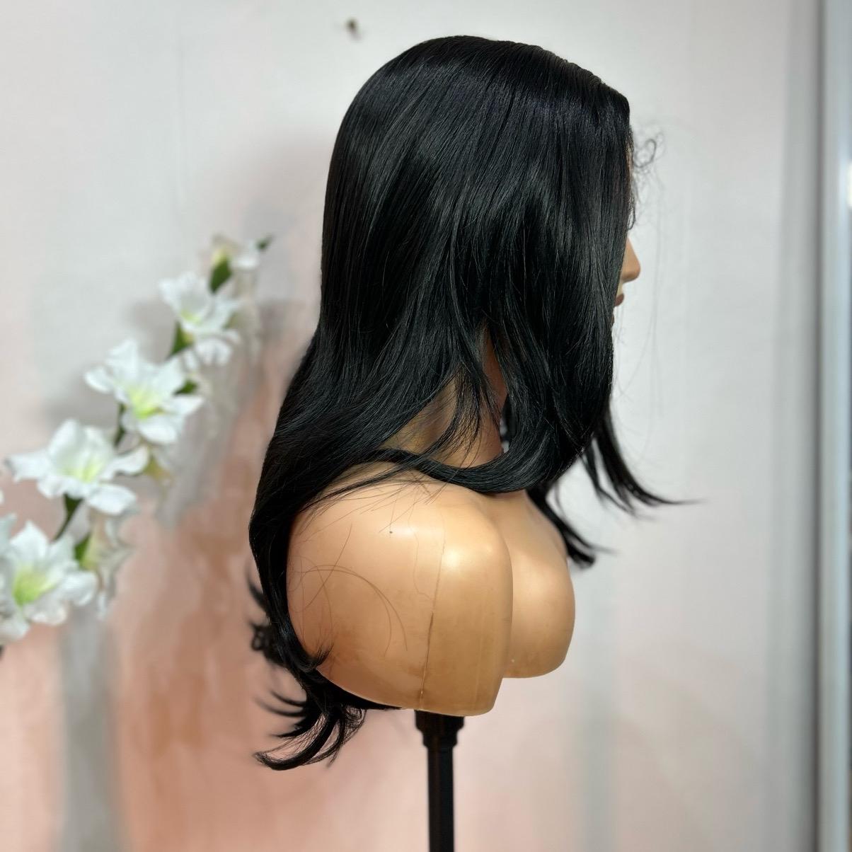 Raven long (T-part) lace wig