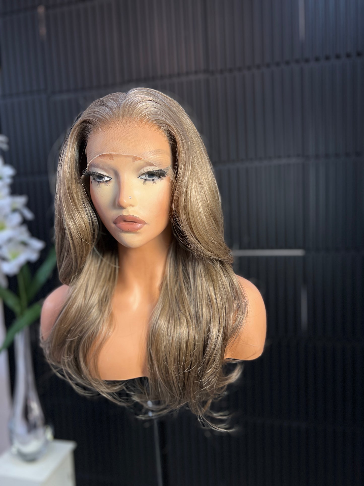 Valerie(13*6) Lace Frontal Wig in Ash Blonde - 180 Degrees Heat Resistant Synthetic Hair for Any Head Size - Soft Natural Feel & Seamless Look