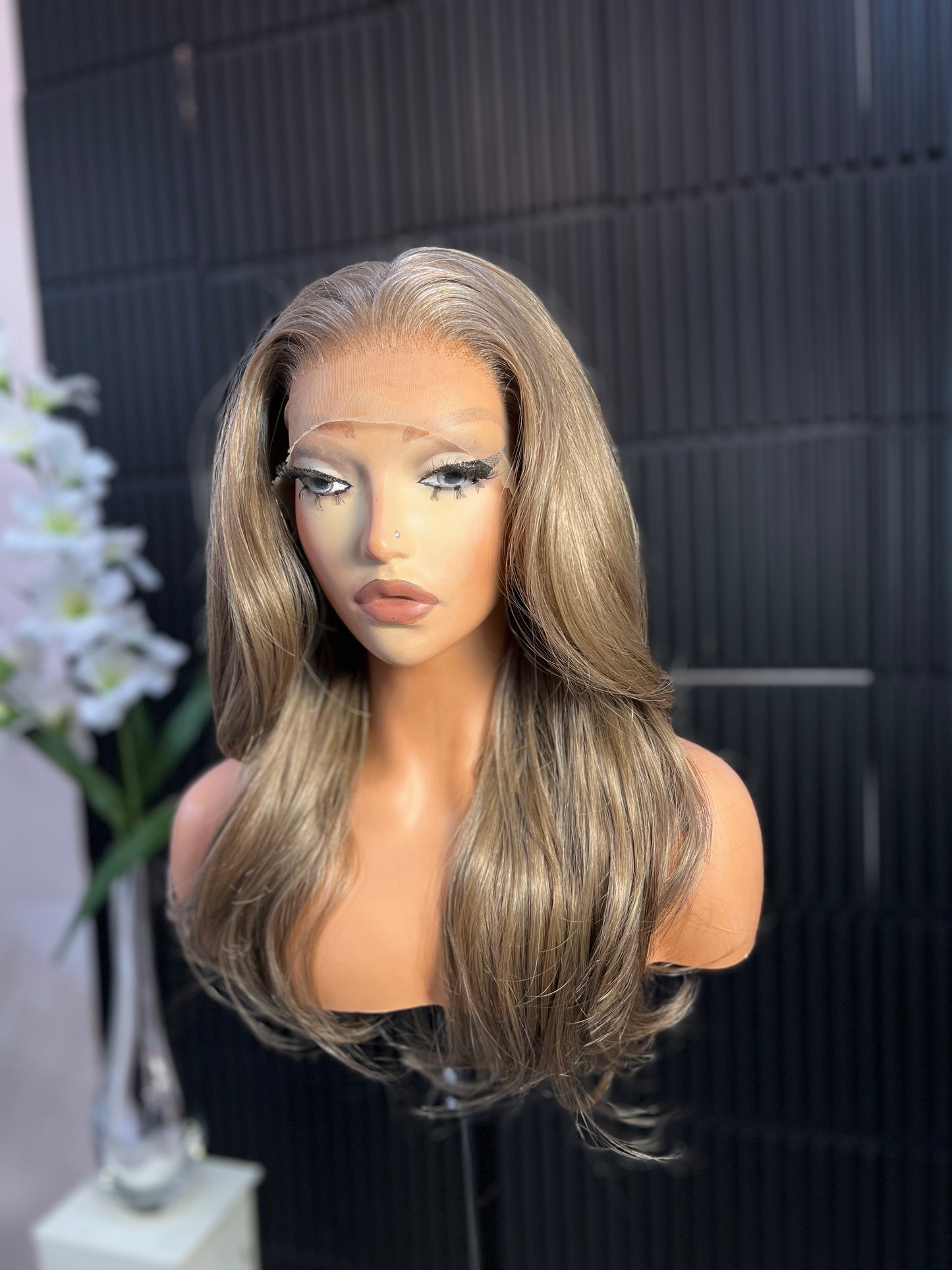 Valerie(13*6) Lace Frontal Wig in Ash Blonde - 180 Degrees Heat Resistant Synthetic Hair for Any Head Size - Soft Natural Feel & Seamless Look