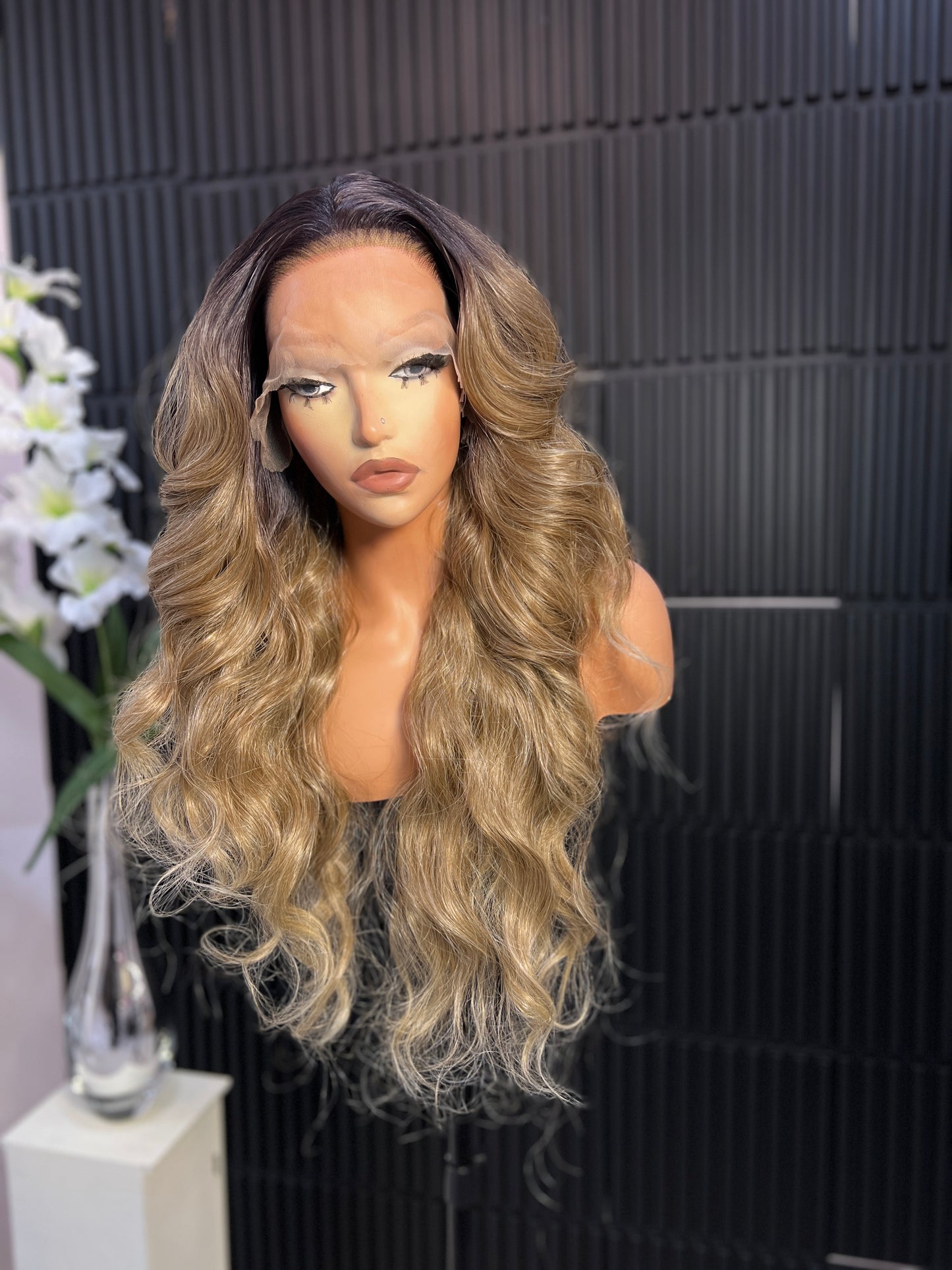 Imani 13*6 Lace Frontal Wig - 28 Inch Length Ash Blonde & Black Options - Heat Resistant Up to 180 Degrees - Comfortable Fit for All Head Sizes