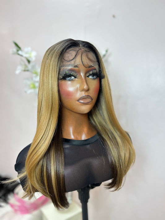 Lizzy (T-Part) Lace Wig - 16 Inches, Heat Resistant Synthetic Material