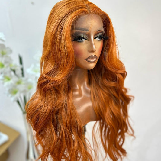 Pumpkin spice wavy (T-part) lace wig